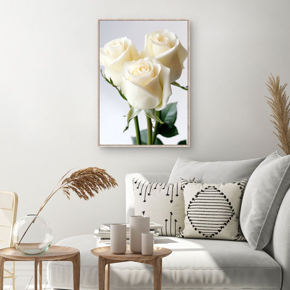 Toile Roses élégantes – toile cadre naturel (slide 1, 60×90)