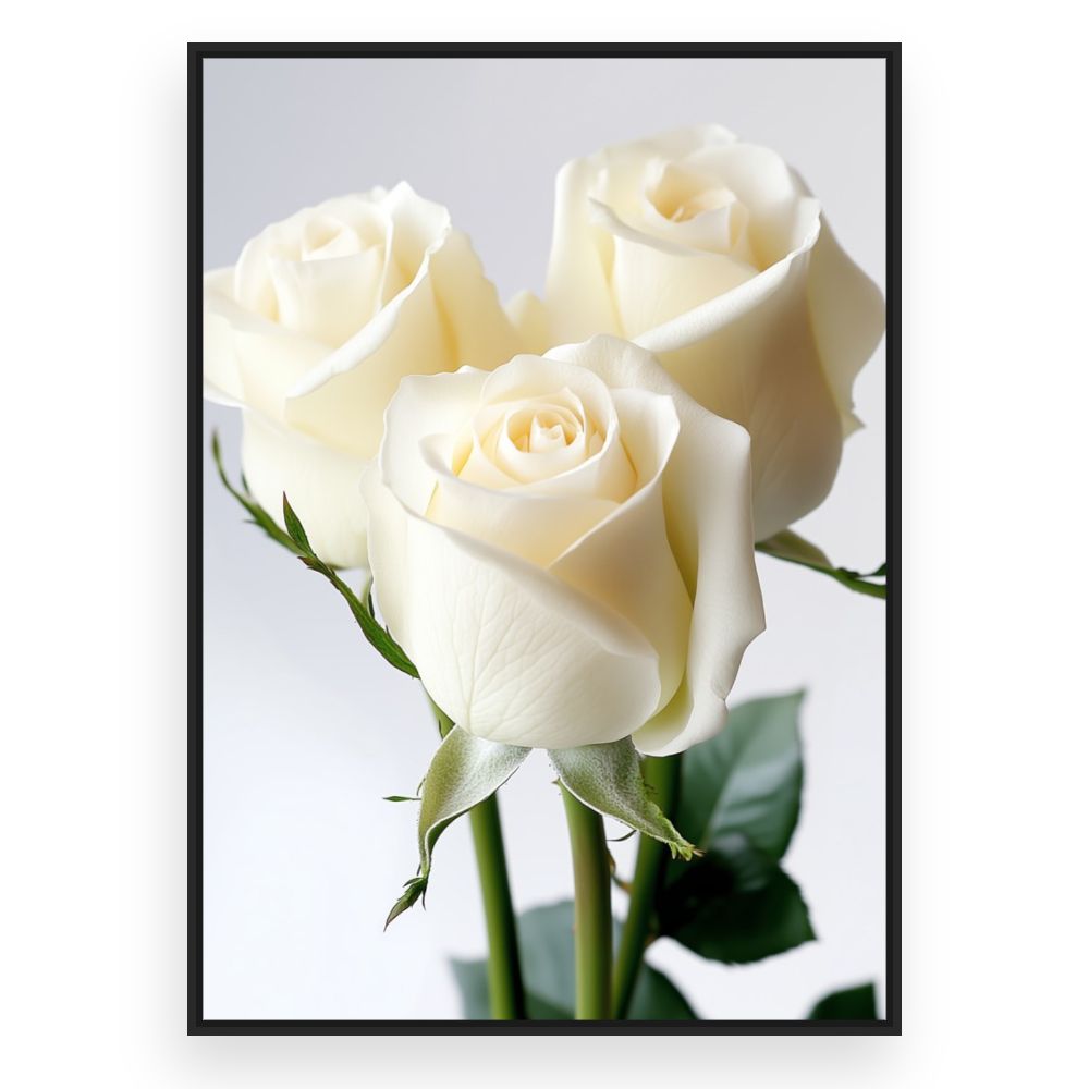 Toile Roses élégantes – toile cadre noir (slide 3)