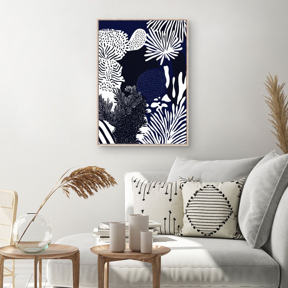 Toile Coraux abstraits – toile cadre naturel (slide 1, 60×90)