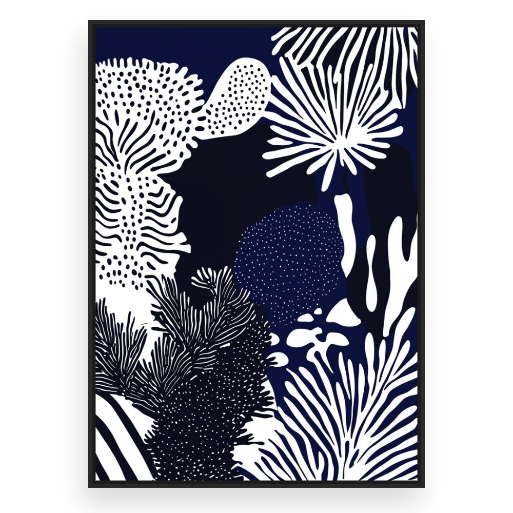 Toile Coraux abstraits – toile cadre noir (slide 3)