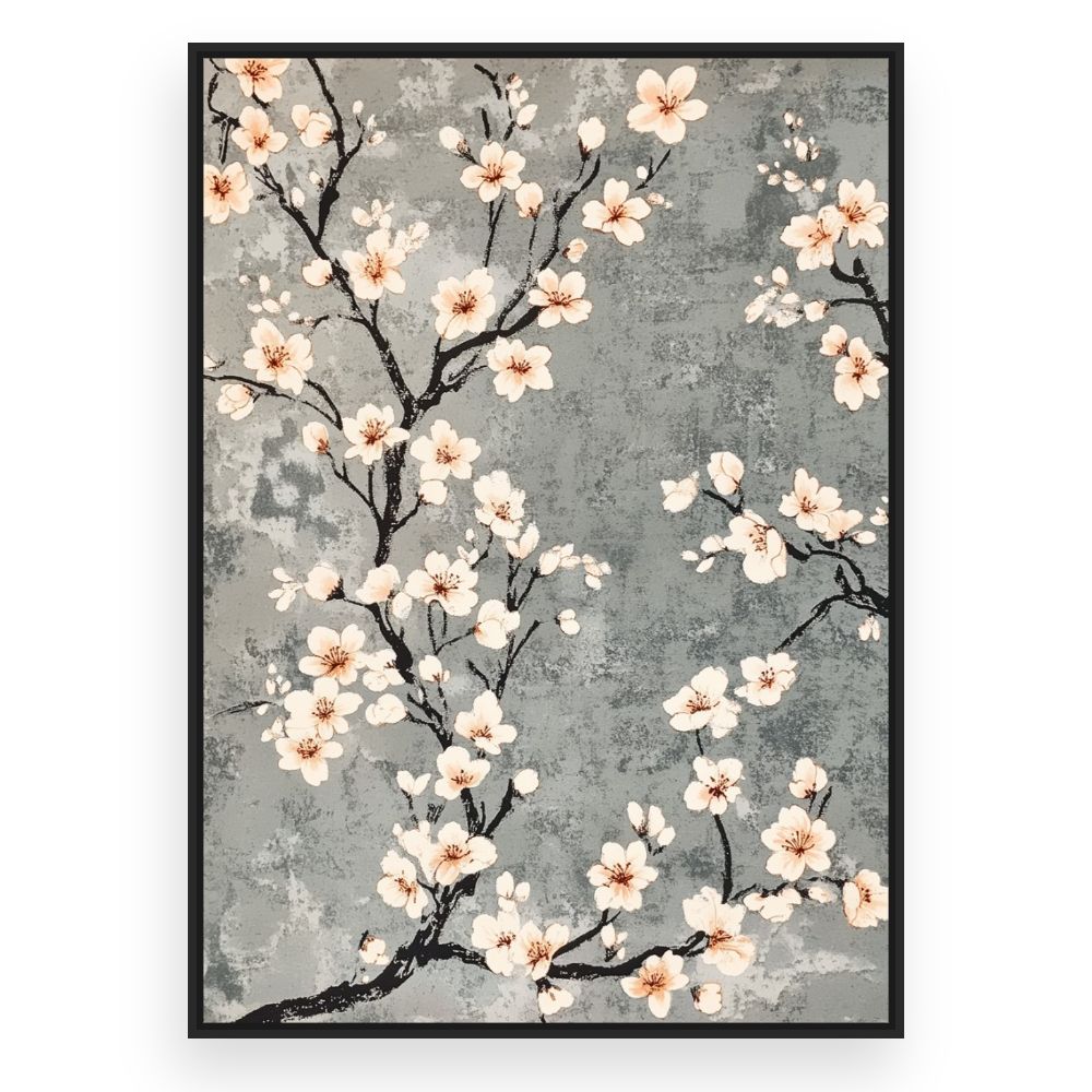 Toile Fleurs délicates – toile cadre noir (slide 3)