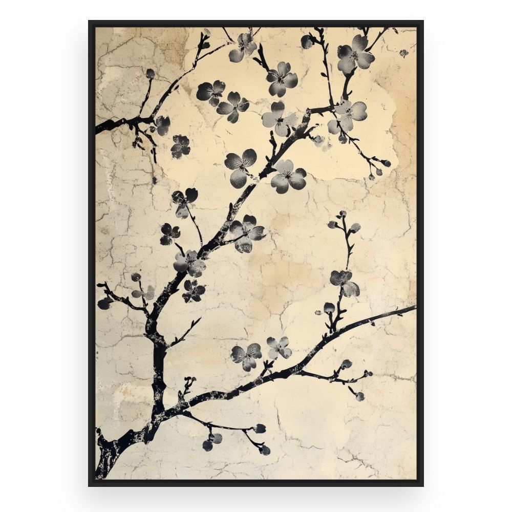 Toile Fleurs délicates – toile cadre noir (slide 3)