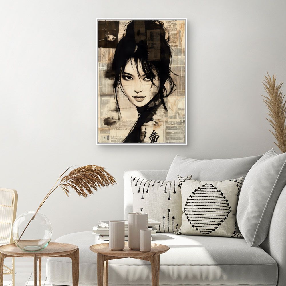 Toile "Portrait mystérieux élégant"