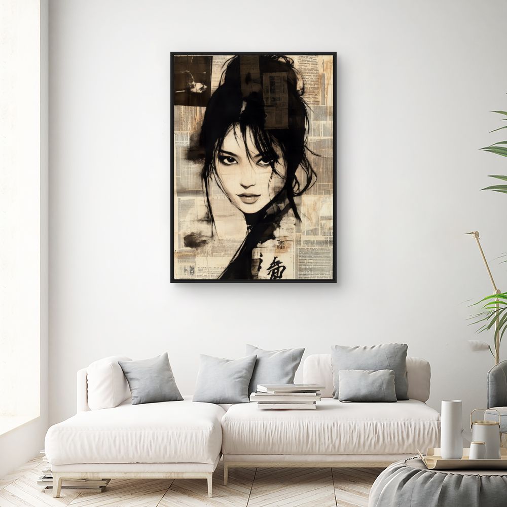 Toile "Portrait mystérieux élégant"