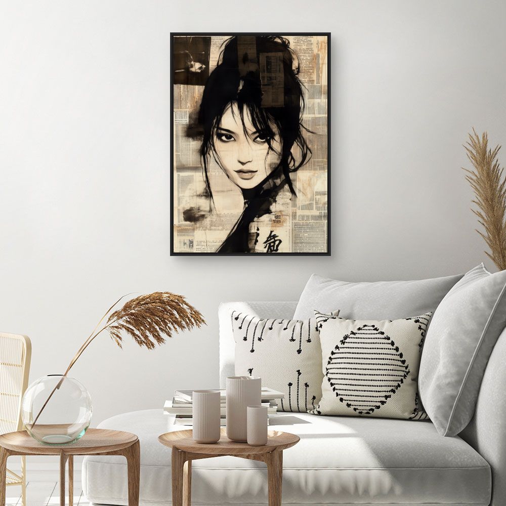 Toile "Portrait mystérieux élégant"
