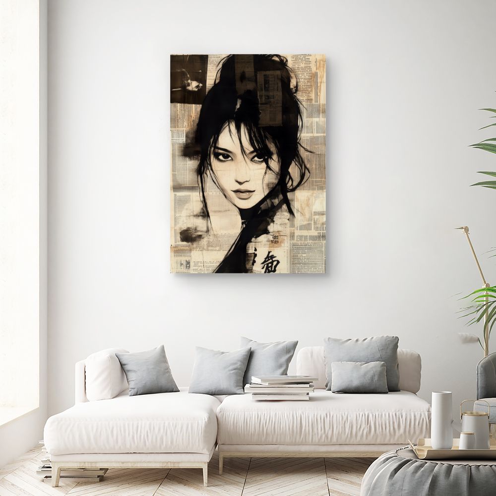 Toile "Portrait mystérieux élégant"