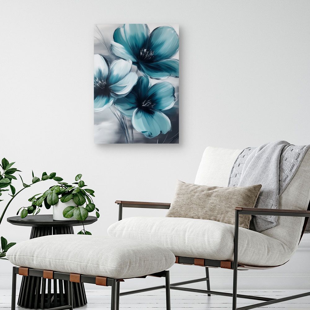Toile "Fleurs bleues vibrantes"