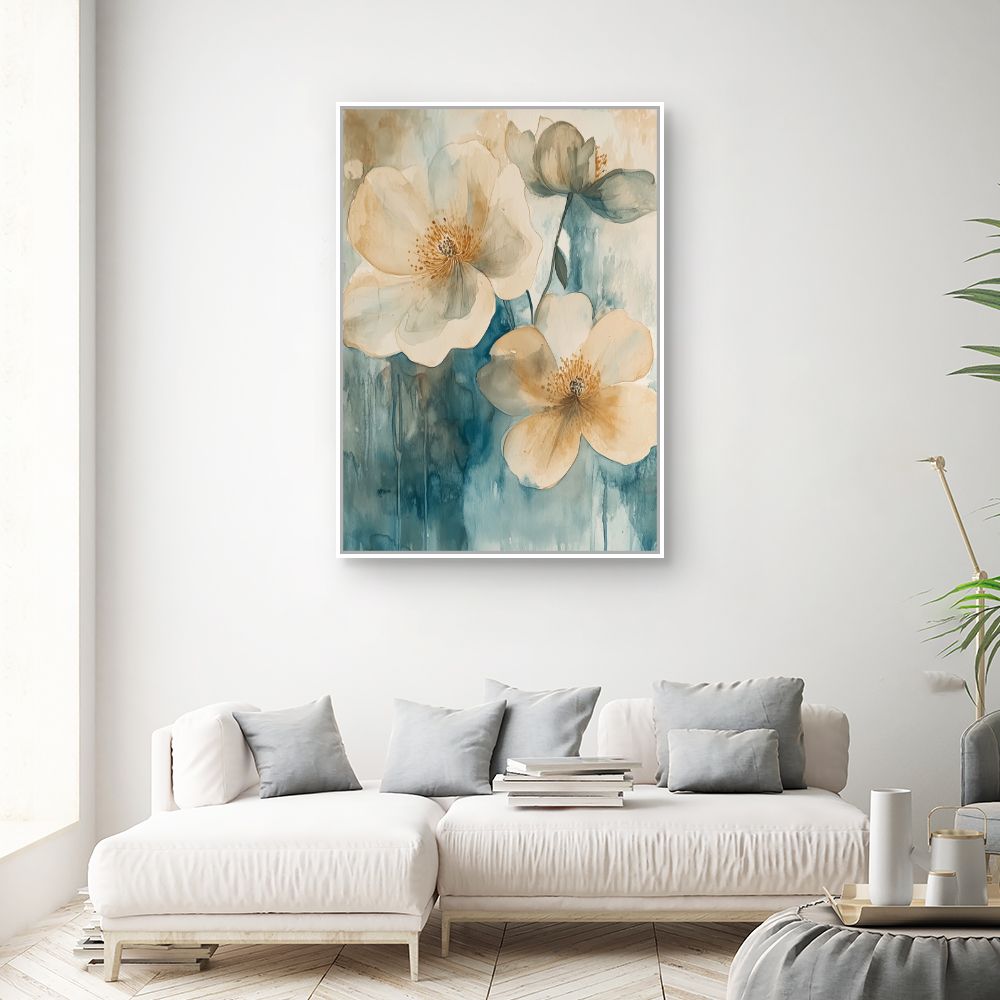 Toile "Fleurs aquarelles élégantes"