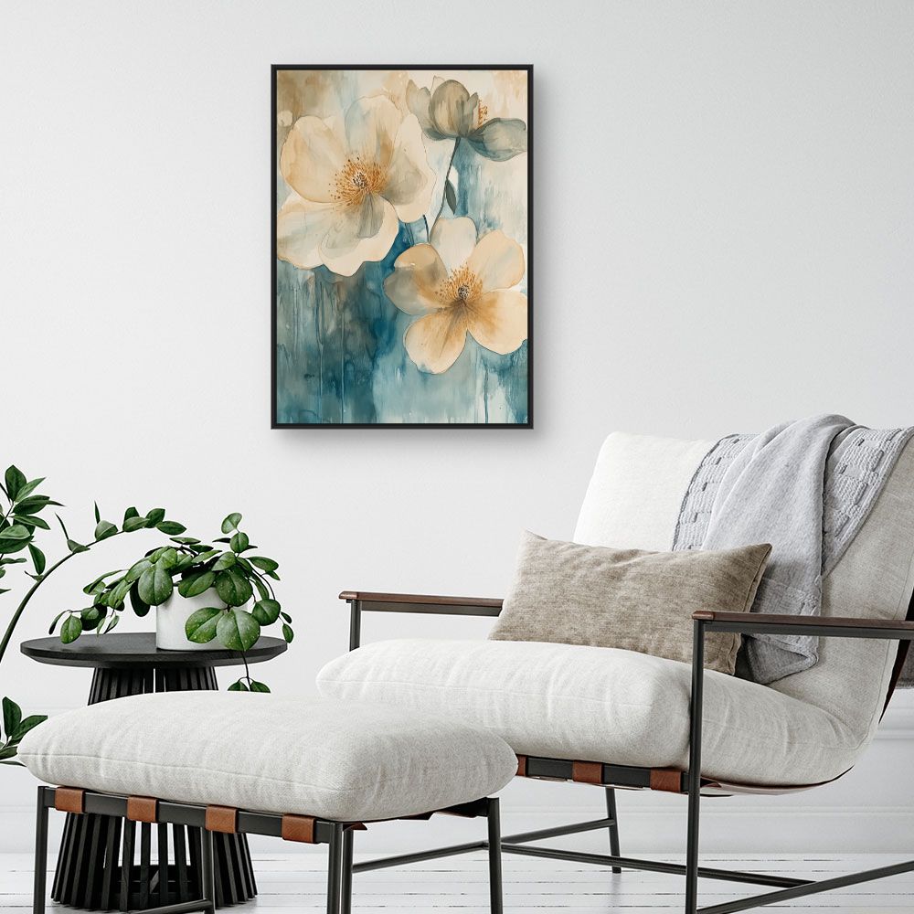 Toile "Fleurs aquarelles élégantes"
