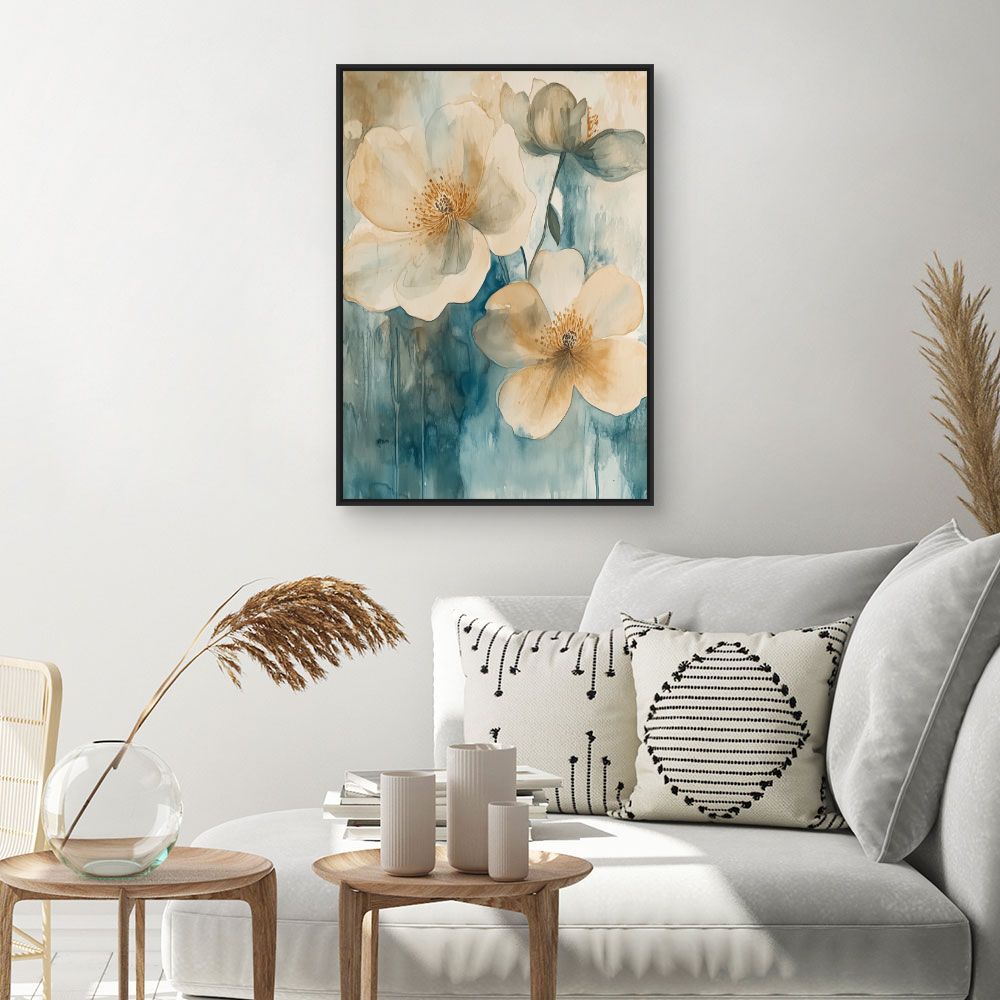Toile "Fleurs aquarelles élégantes"