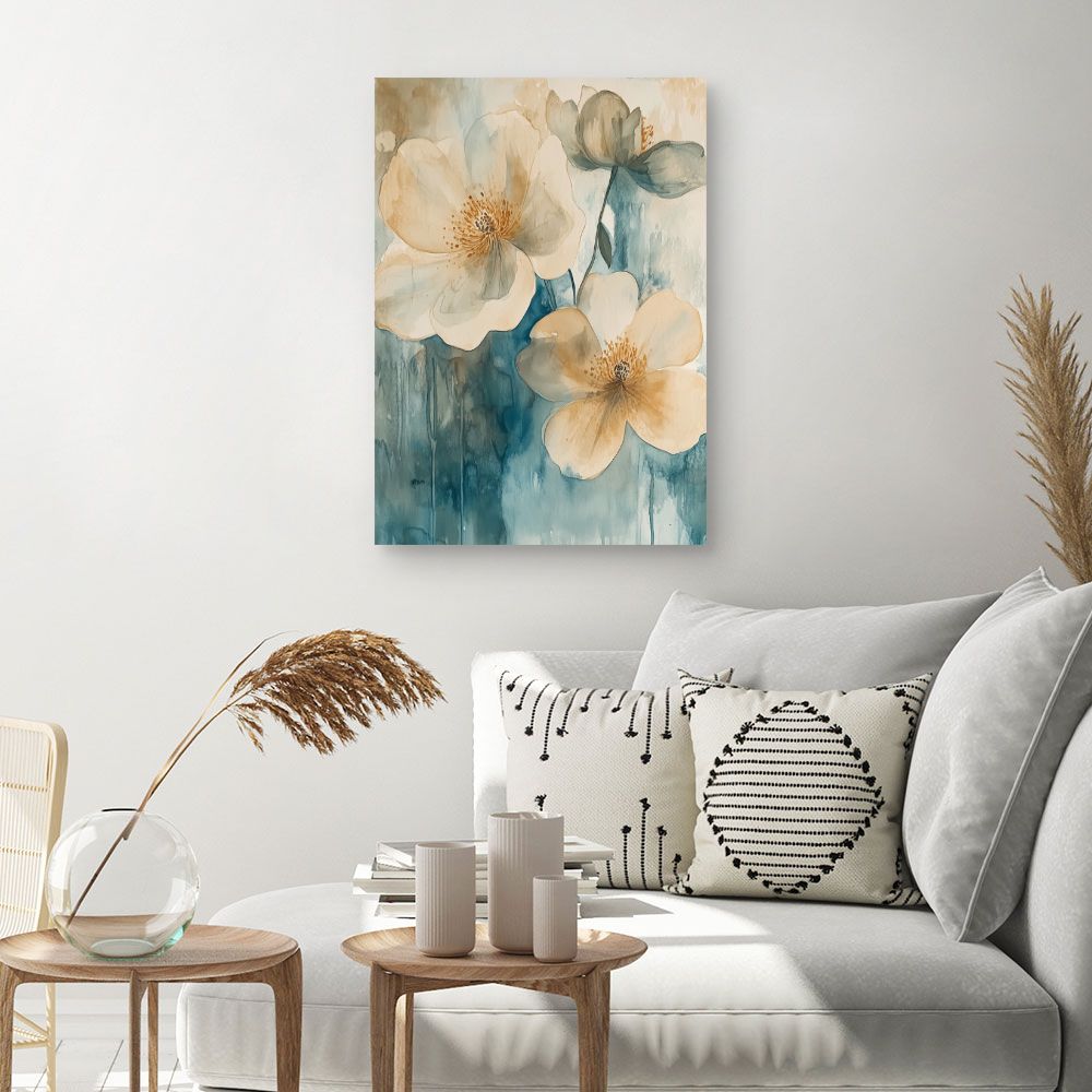 Toile "Fleurs aquarelles élégantes"