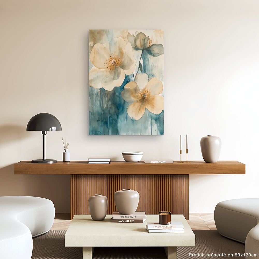 Toile "Fleurs aquarelles élégantes"