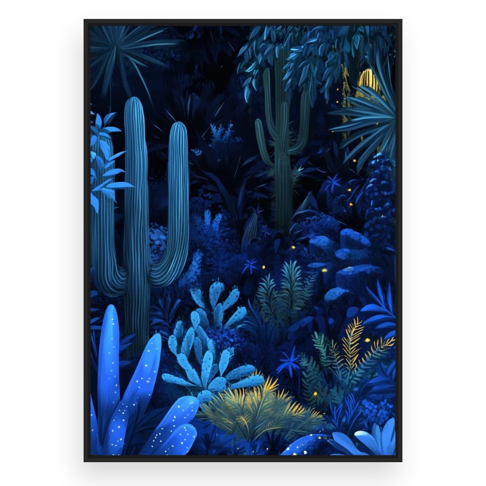 Toile Jungle nocturne magique – toile cadre noir (slide 3)