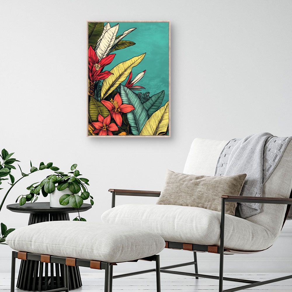 Schilderij "Weelderig tropisch"