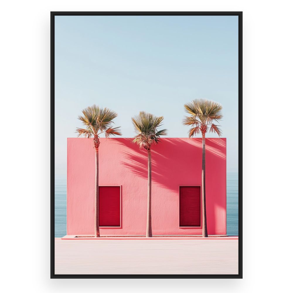 Toile Palmier et mur – toile cadre noir (slide 3)