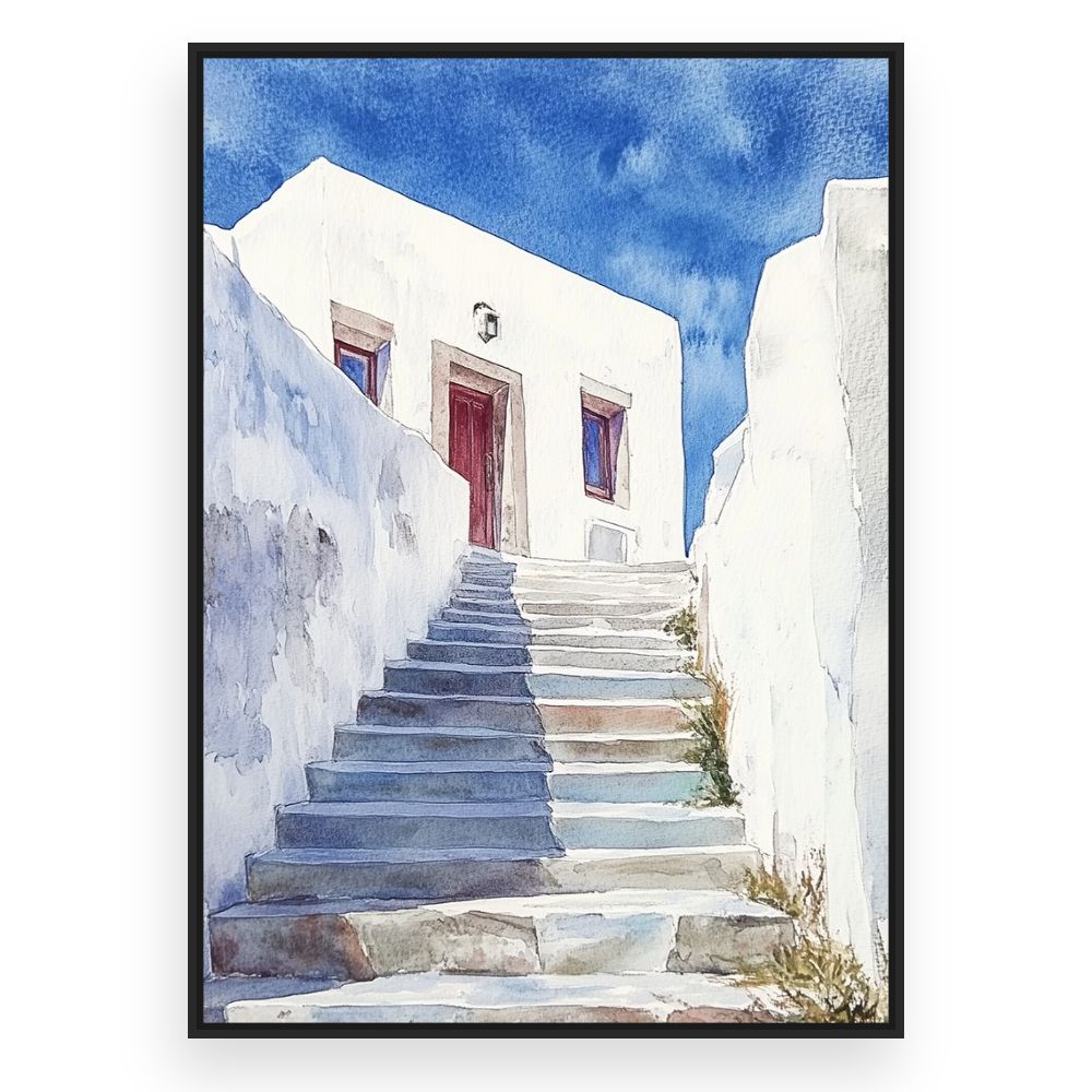 Toile Escalier ensoleillé – toile cadre noir (slide 3)