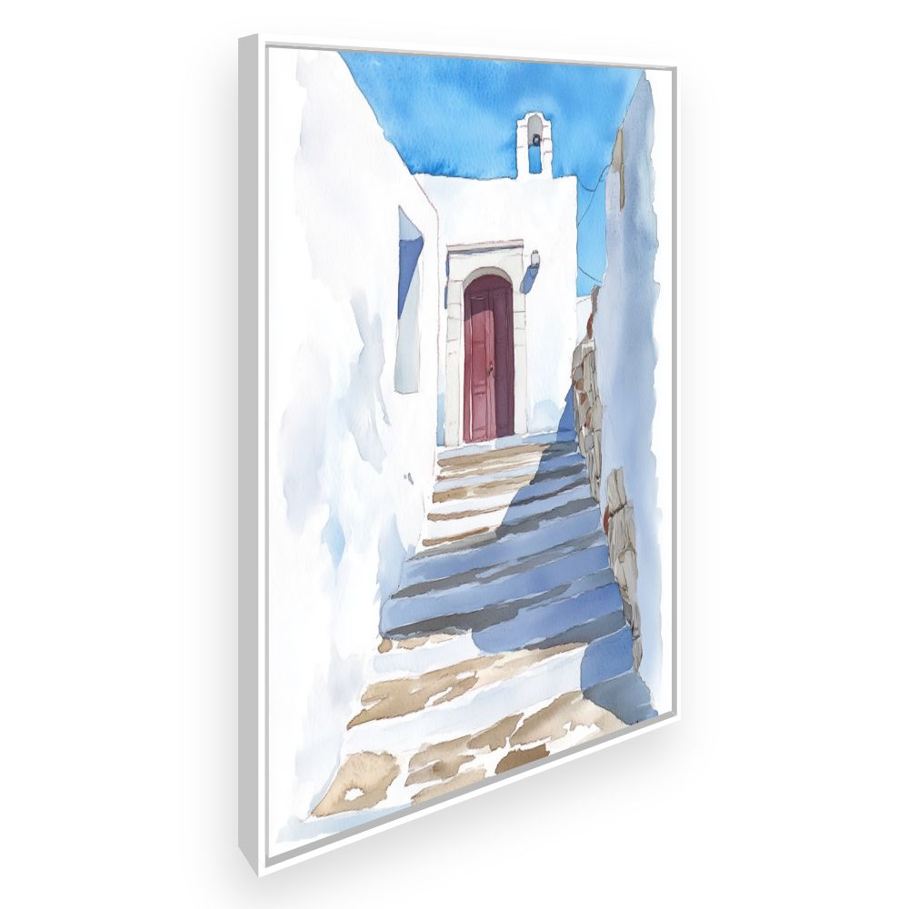 Toile Escalier ensoleillé – toile cadre blanc (slide 2)