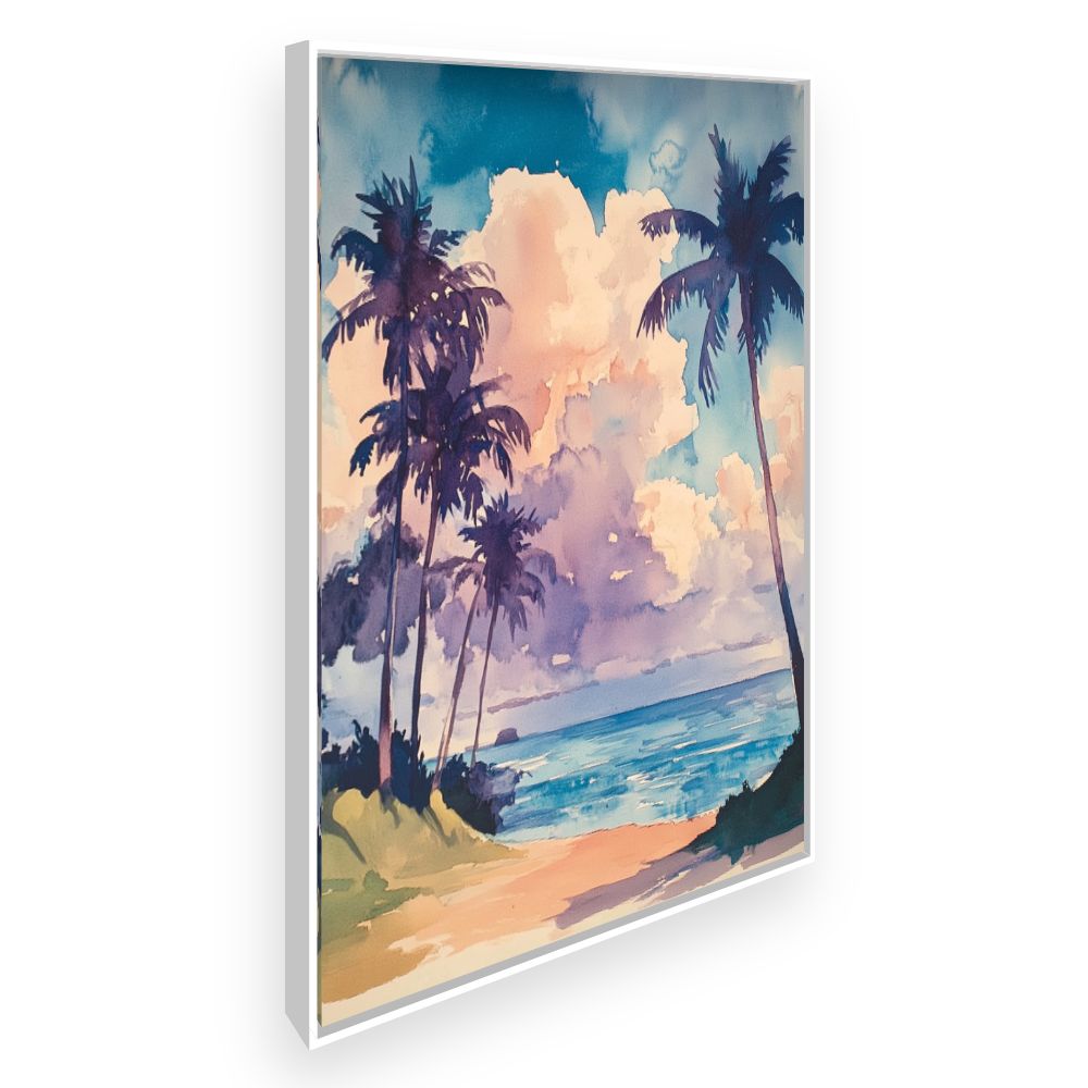 Toile Palmiers tropicaux – toile cadre blanc (slide 2)