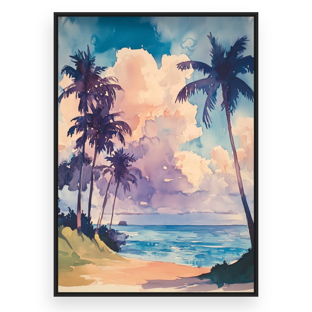 Toile Palmiers tropicaux – toile cadre noir (slide 3)