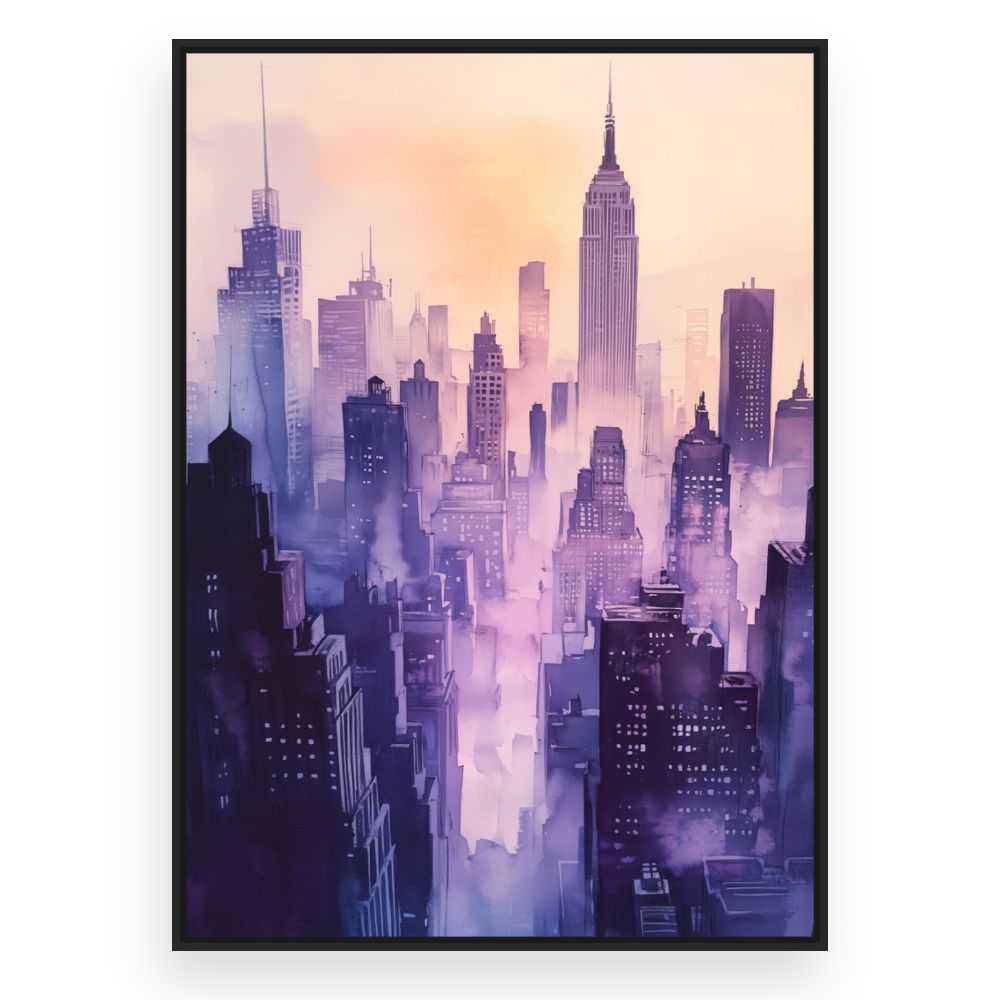 Toile Crépuscule urbain – toile cadre noir (slide 3)