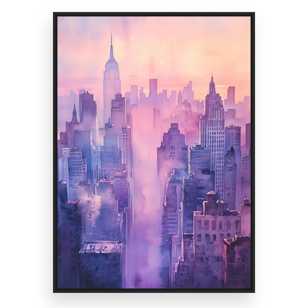 Toile Crépuscule urbain – toile cadre noir (slide 3)