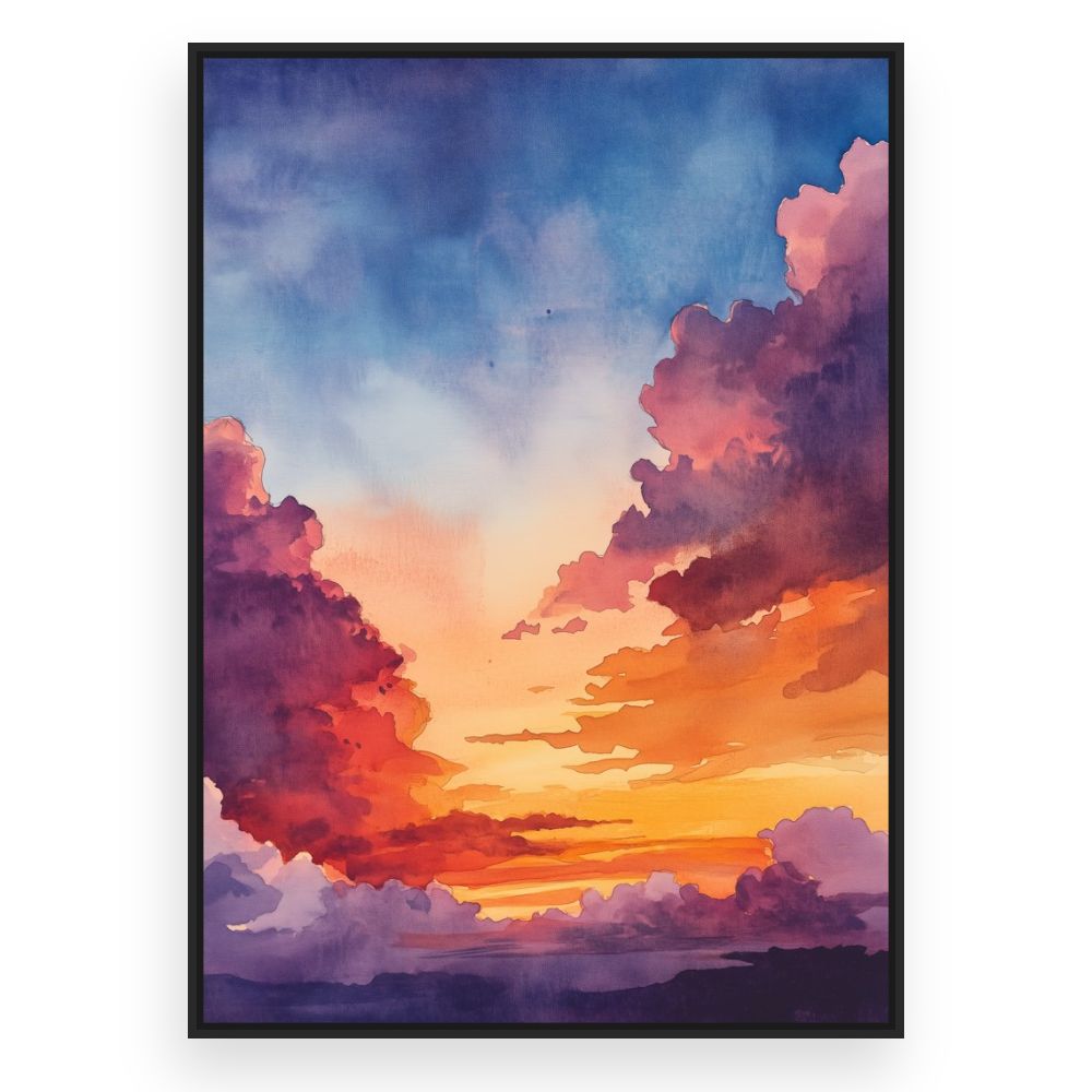 Toile Coucher de soleil vibrant – toile cadre noir (slide 3)