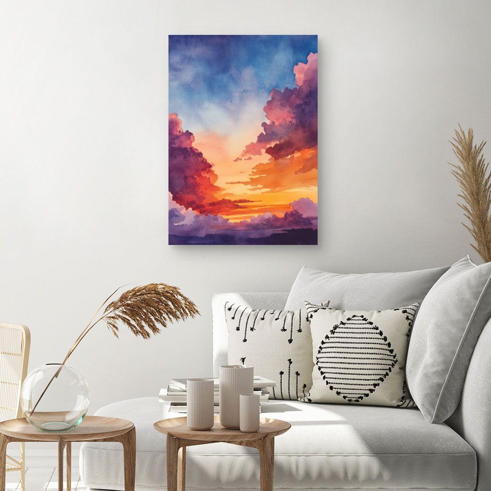 Toile "Coucher de soleil vibrant"