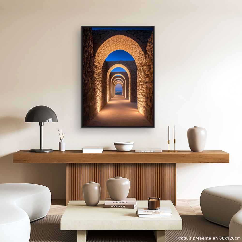 Toile "Arches mystiques illuminées"