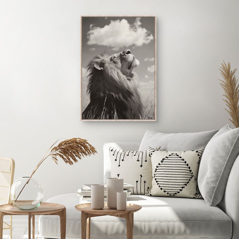 Toile Lion majestueux – toile cadre naturel (slide 1, 60×90)