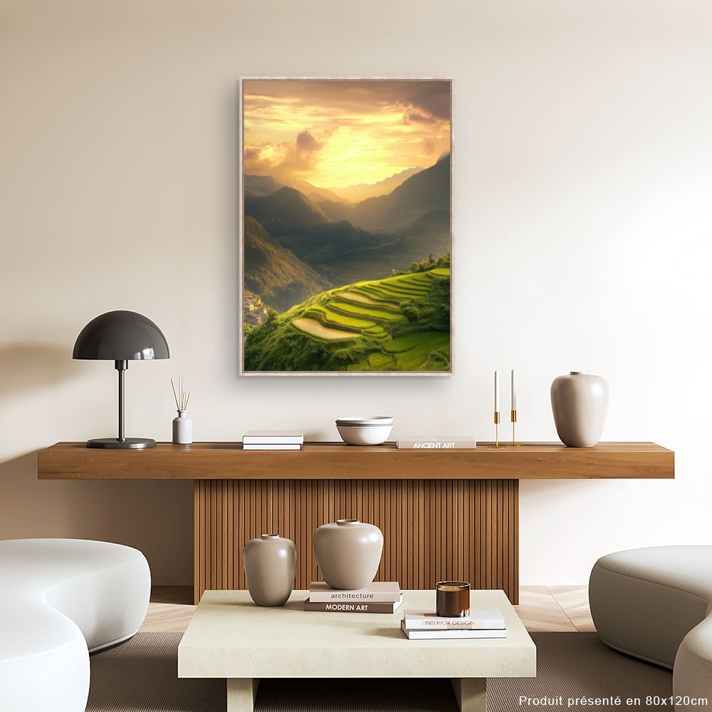 Toile "Paysage montagneux éclatant"