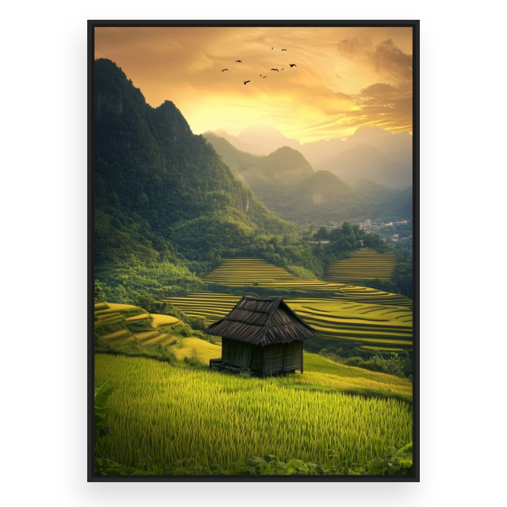 Toile Paysage serein – toile cadre noir (slide 3)