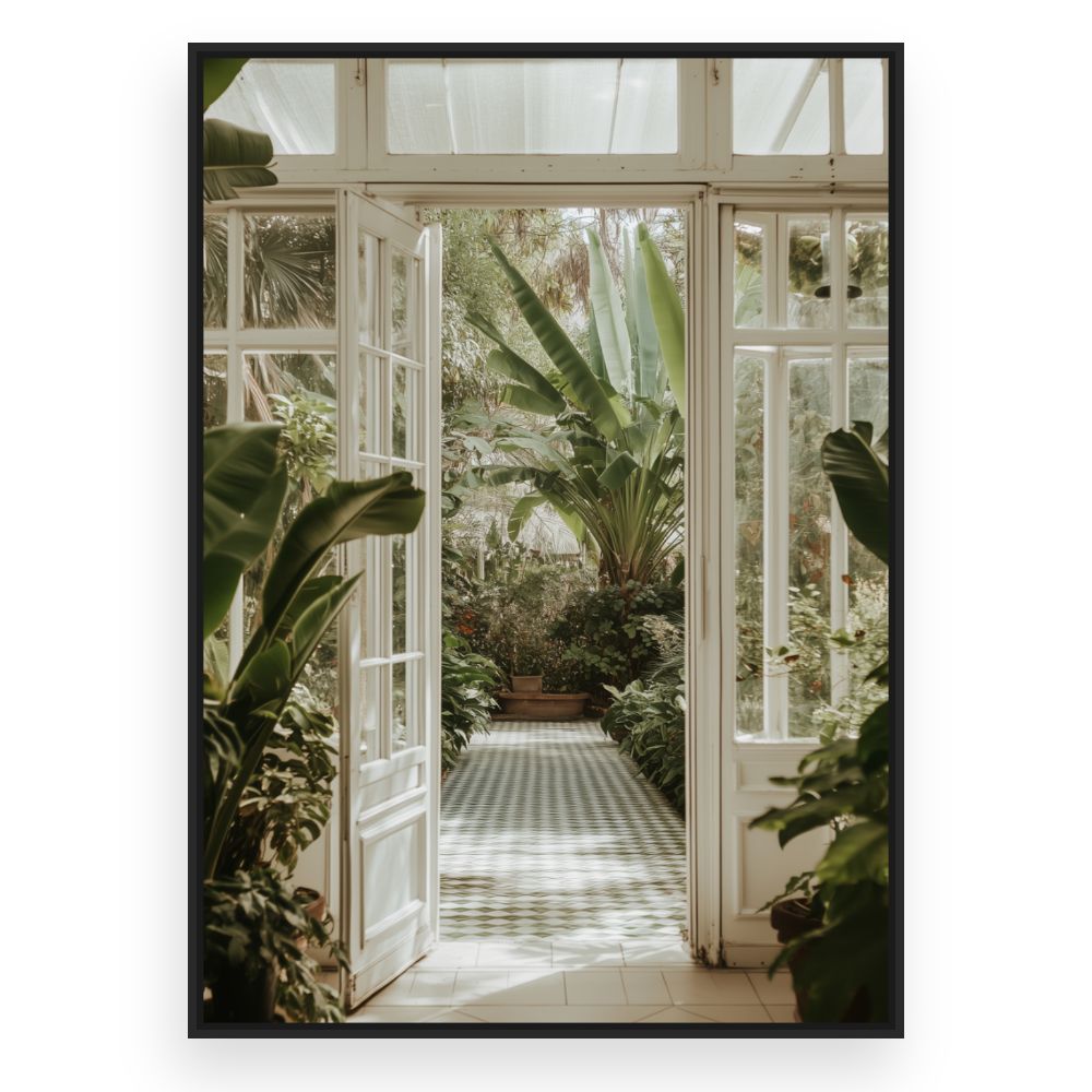 Toile Jardin exotique luxuriant – toile cadre noir (slide 3)