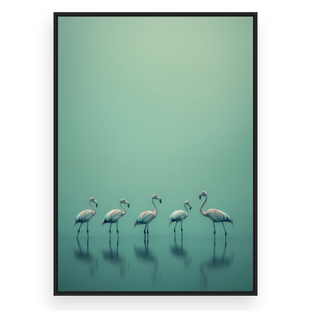 Toile Flamants élégants – toile cadre noir (slide 3)