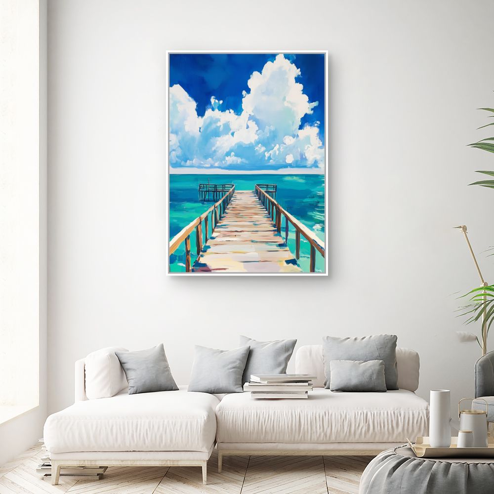 Toile "Ponton sur mer"