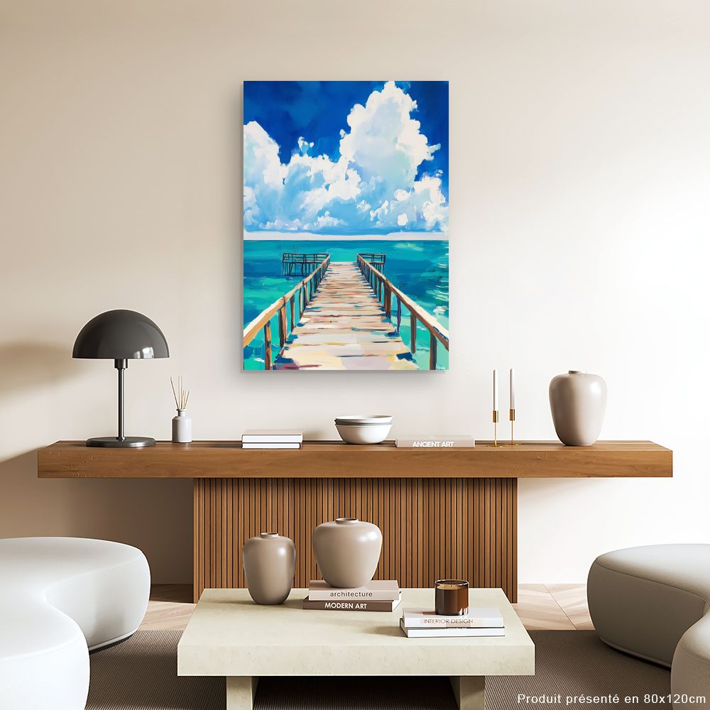 Toile "Ponton sur mer"