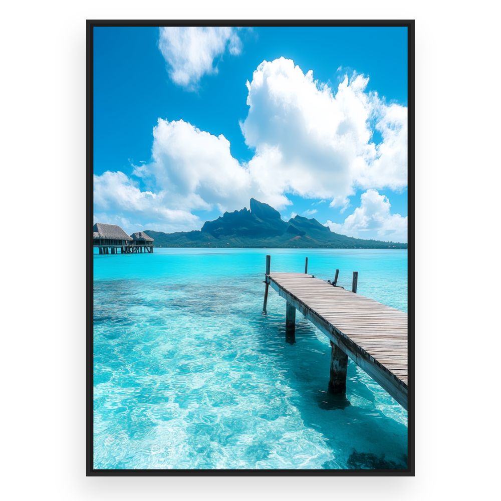 Toile Lagons paradisiaques – toile cadre noir (slide 3)