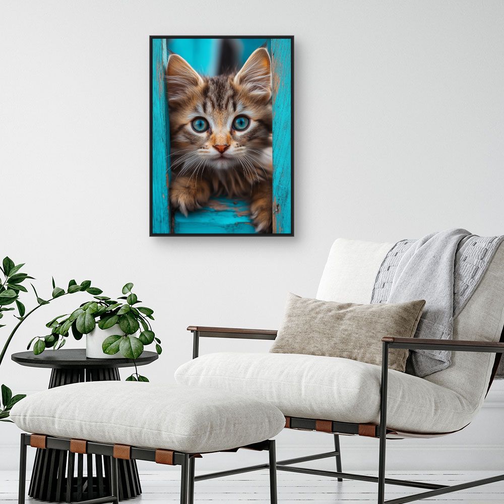Toile "Regard captivant félin"