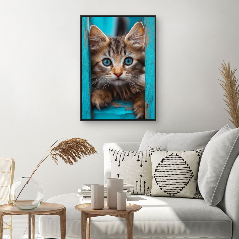 Toile "Regard captivant félin"