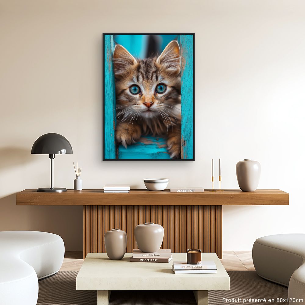 Toile "Regard captivant félin"