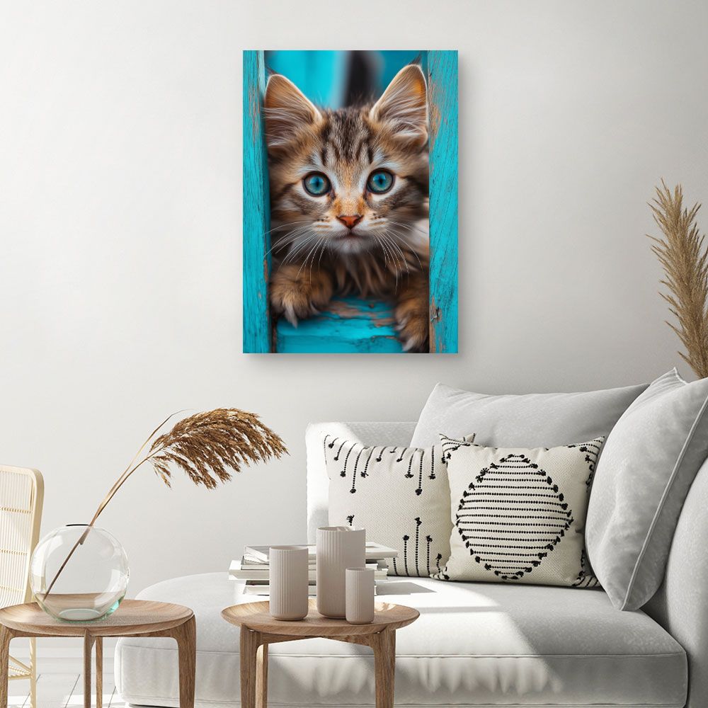 Toile "Regard captivant félin"