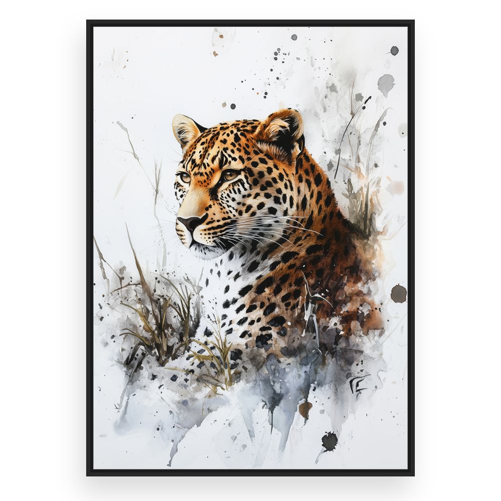 Toile Majestueux léopard – toile cadre noir (slide 3)