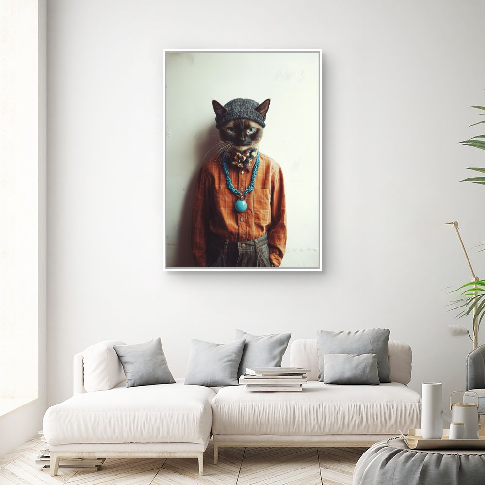 Toile "Chat élégant stylé"