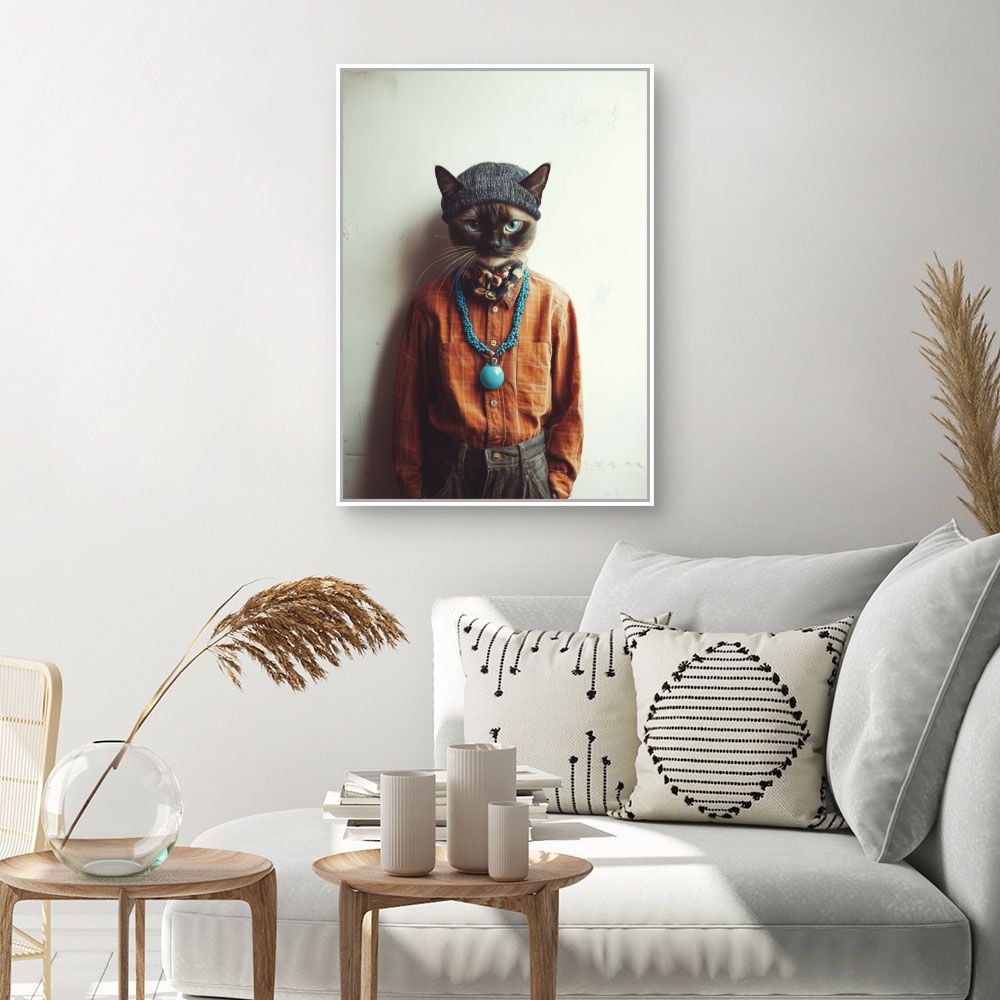 Toile "Chat élégant stylé"