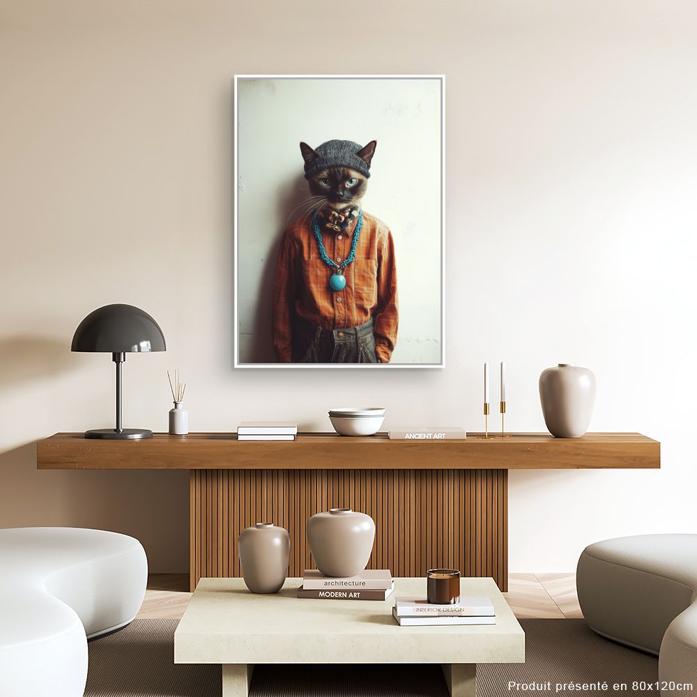Toile "Chat élégant stylé"