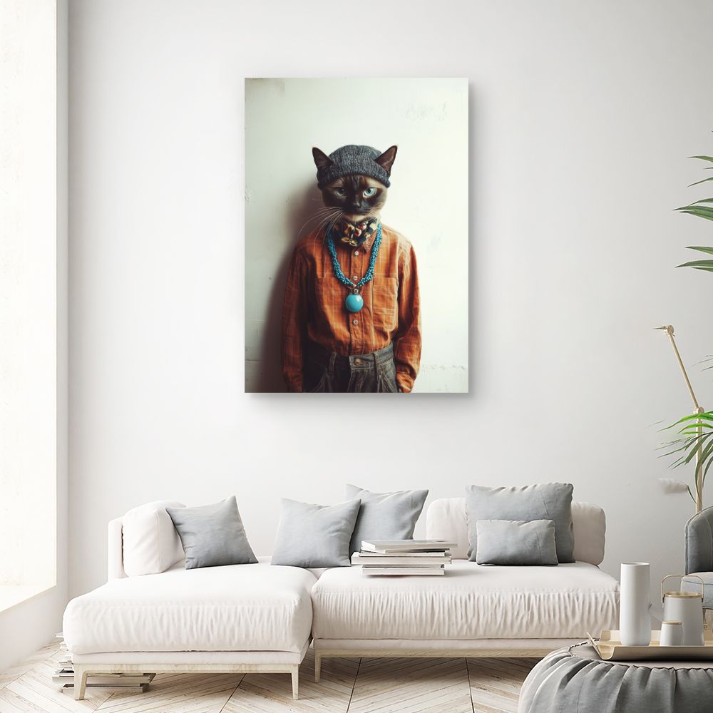 Toile "Chat élégant stylé"
