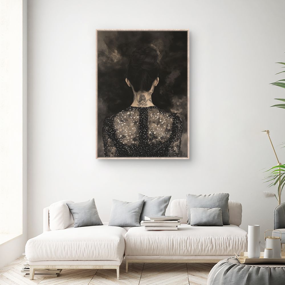 Toile "Énigmatique élégance tatouée"
