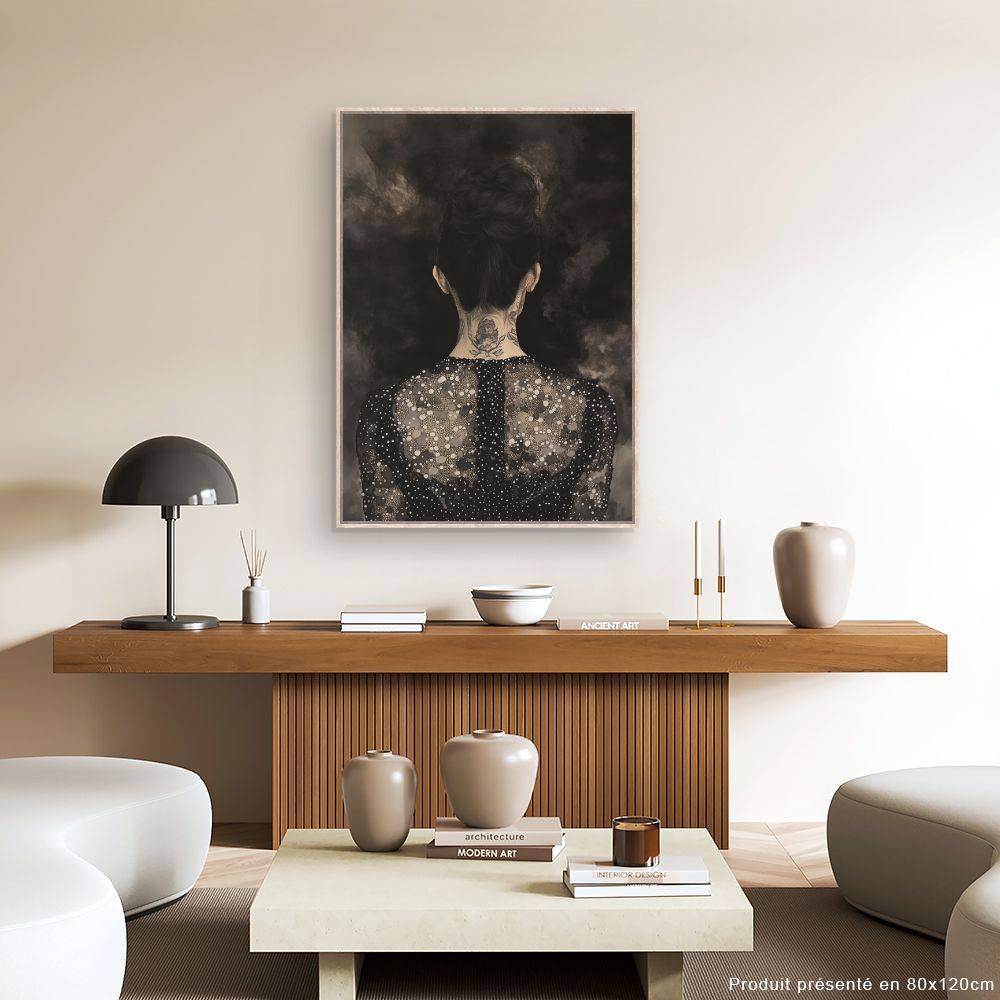 Toile "Énigmatique élégance tatouée"