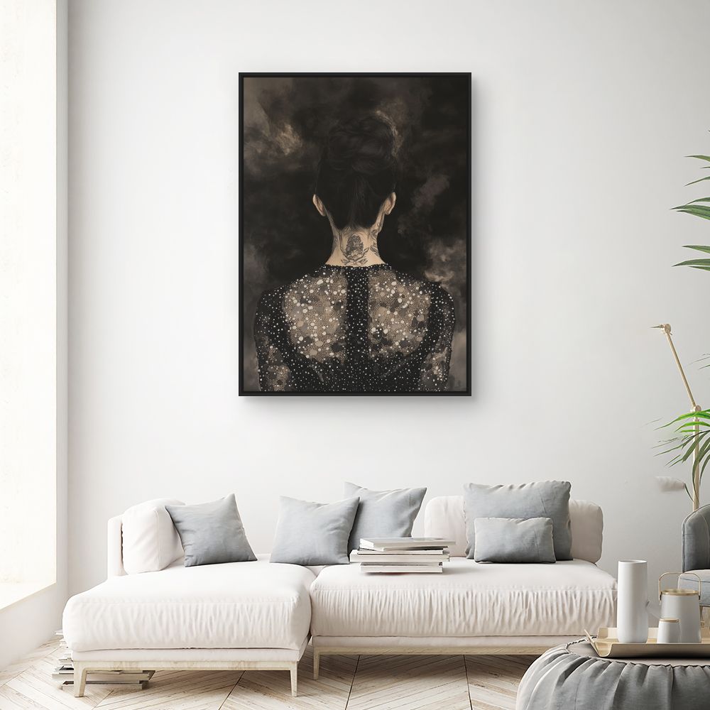 Toile "Énigmatique élégance tatouée"