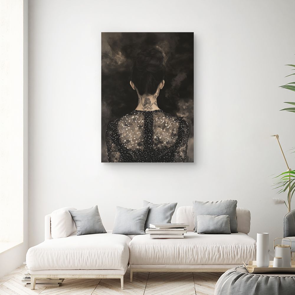 Toile "Énigmatique élégance tatouée"