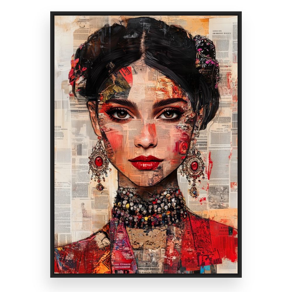 Toile Portrait artistique fascinant – toile cadre noir (slide 3)